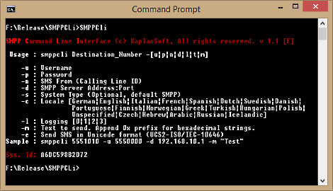 SMPPCli Command Line Parameters